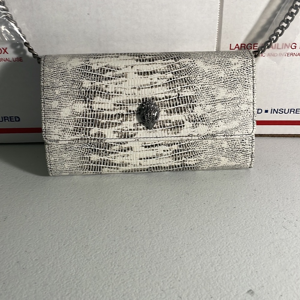 KURT GEIGER London Kensington snakeskin embossed leather crossbody bag